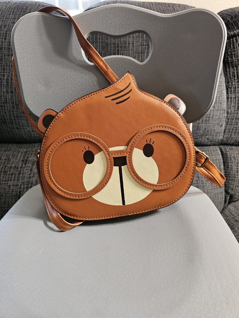 Cute Brown Animal Face Crossbody Bag